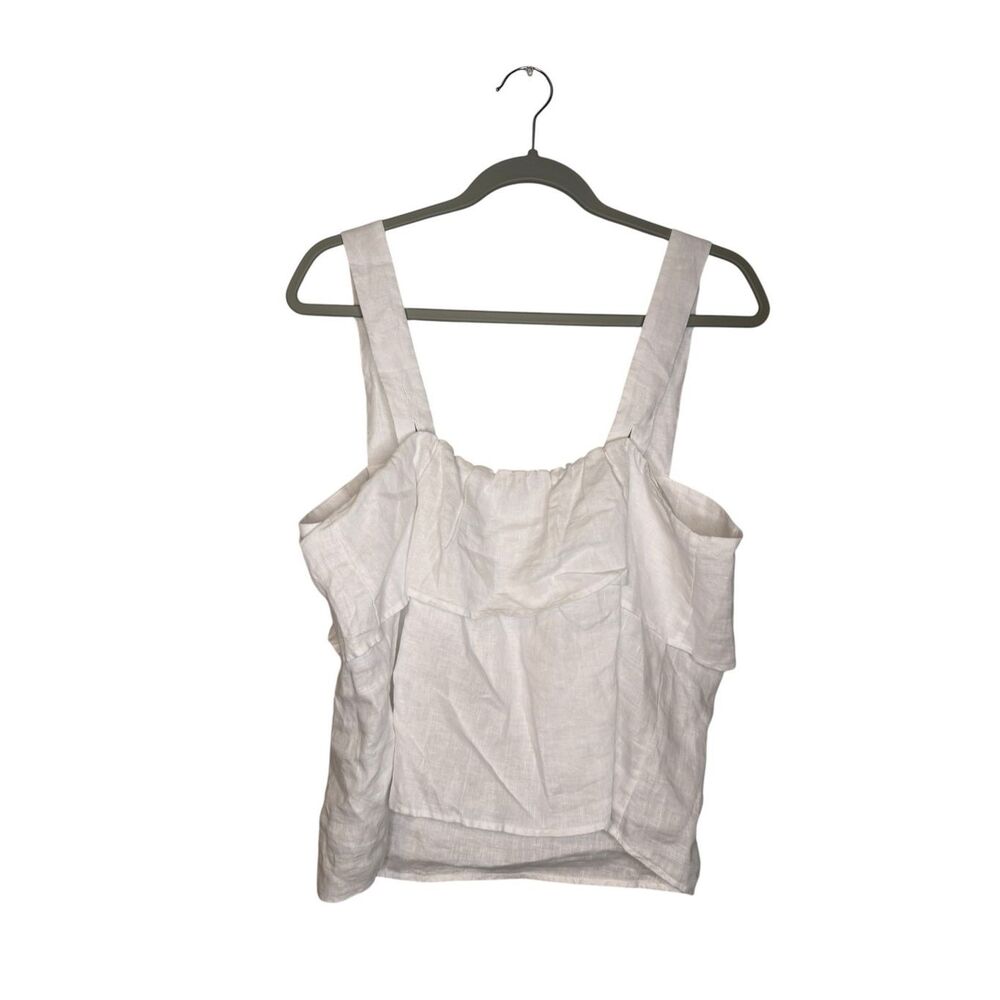 Quince Cream Linen-Look Layered Square-Neck Tank - Picture 5 of 10